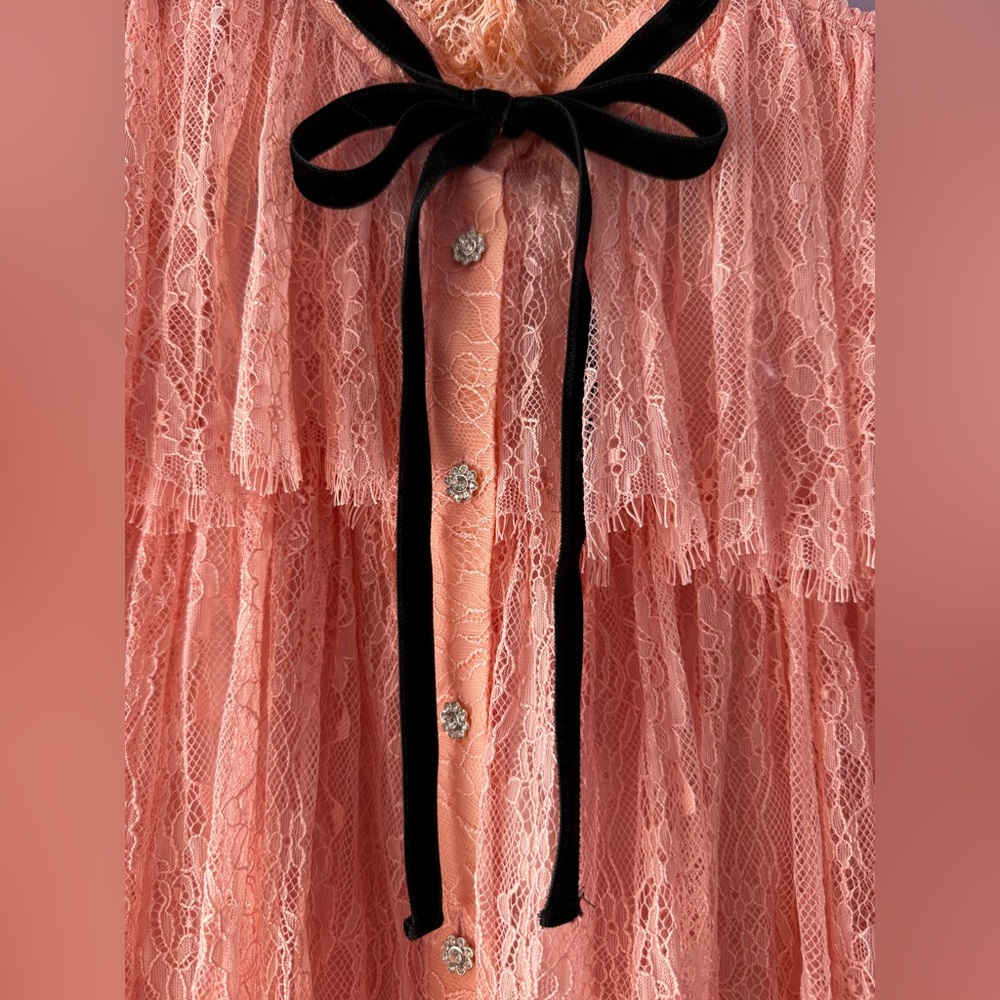 Alice + Olivia Joanie Tiered Ruffle Button-Down Dress - Picture 5 of 16